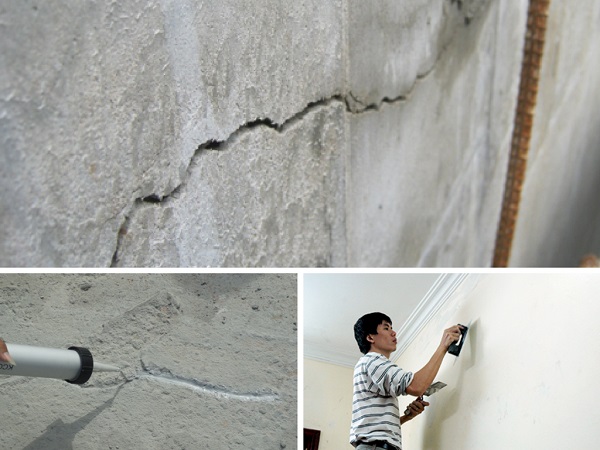 Sửa chữa tường nhà có vết nứt nhỏ 